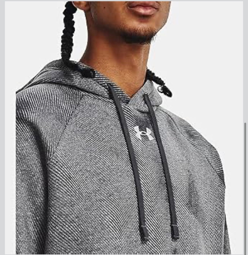 Under Armour Men’s Rival Fleece Printed Hoodie in Castle Rock Gray Size Small new in bag