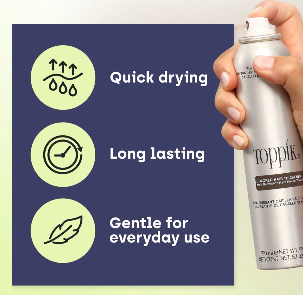 Toppik Colored Hair Thickener Spray for Full Hair Instantly 5.1oz