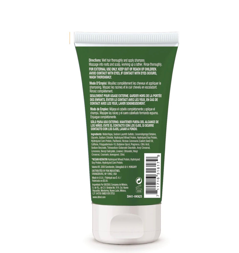 Difeel Vegan Keratin Smoothing Shampoo Anti Frizz Strengthening Travel Size
