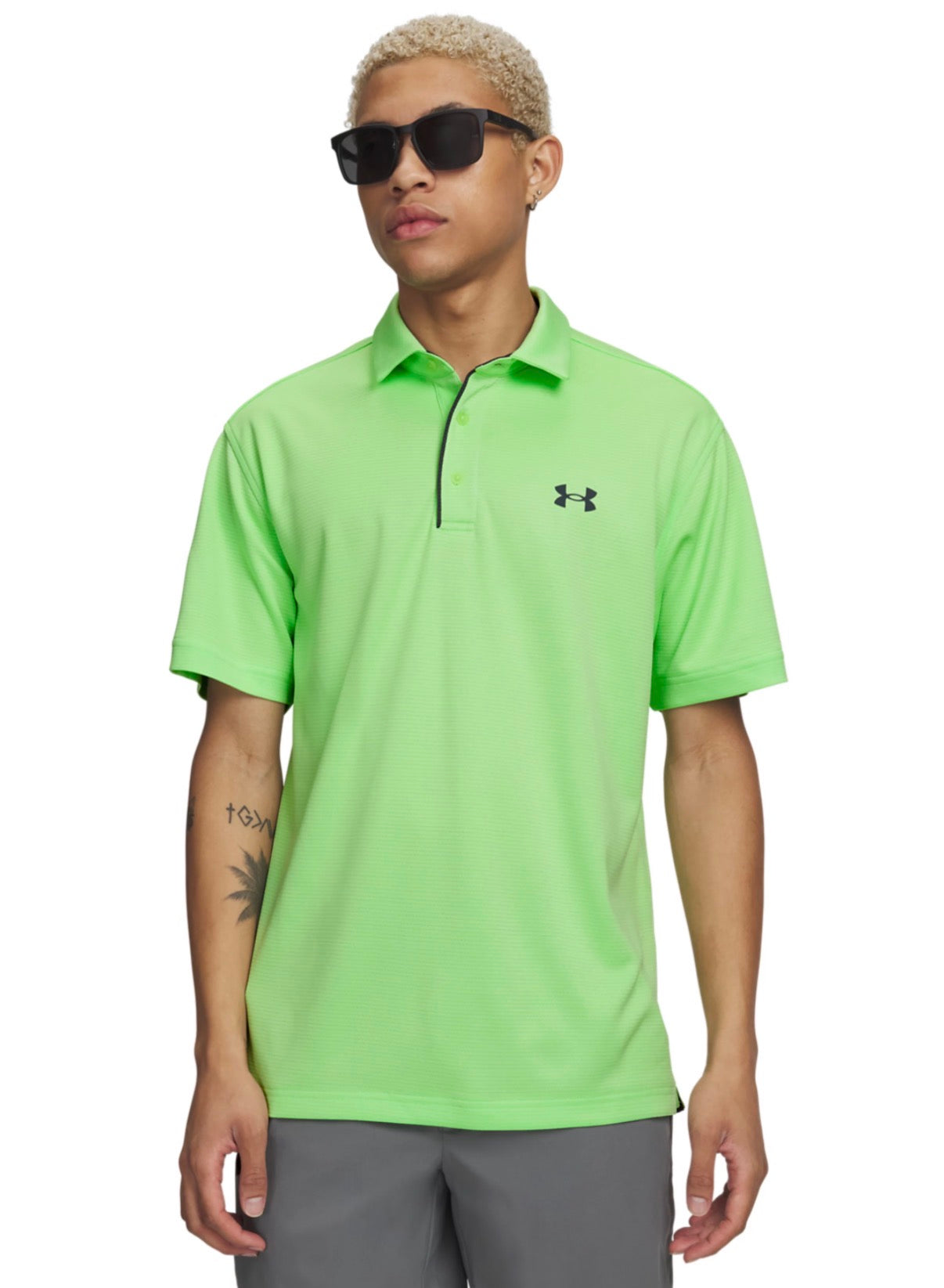 Under Armour Mens Tech Polo Shirt in Lumos Lime Green Size Medium