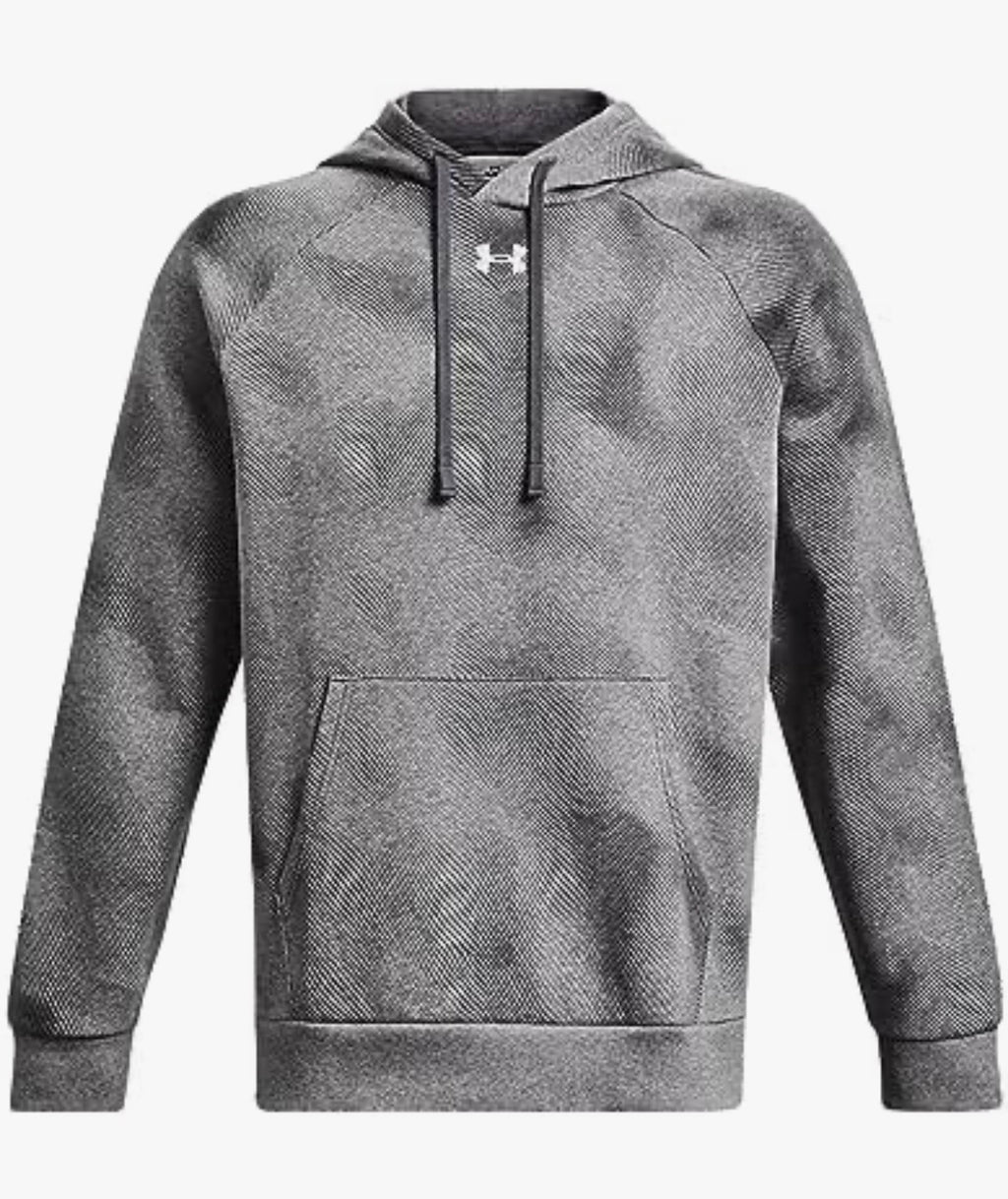 Under Armour Men’s Rival Fleece Printed Hoodie in Castle Rock Gray Size Small new in bag