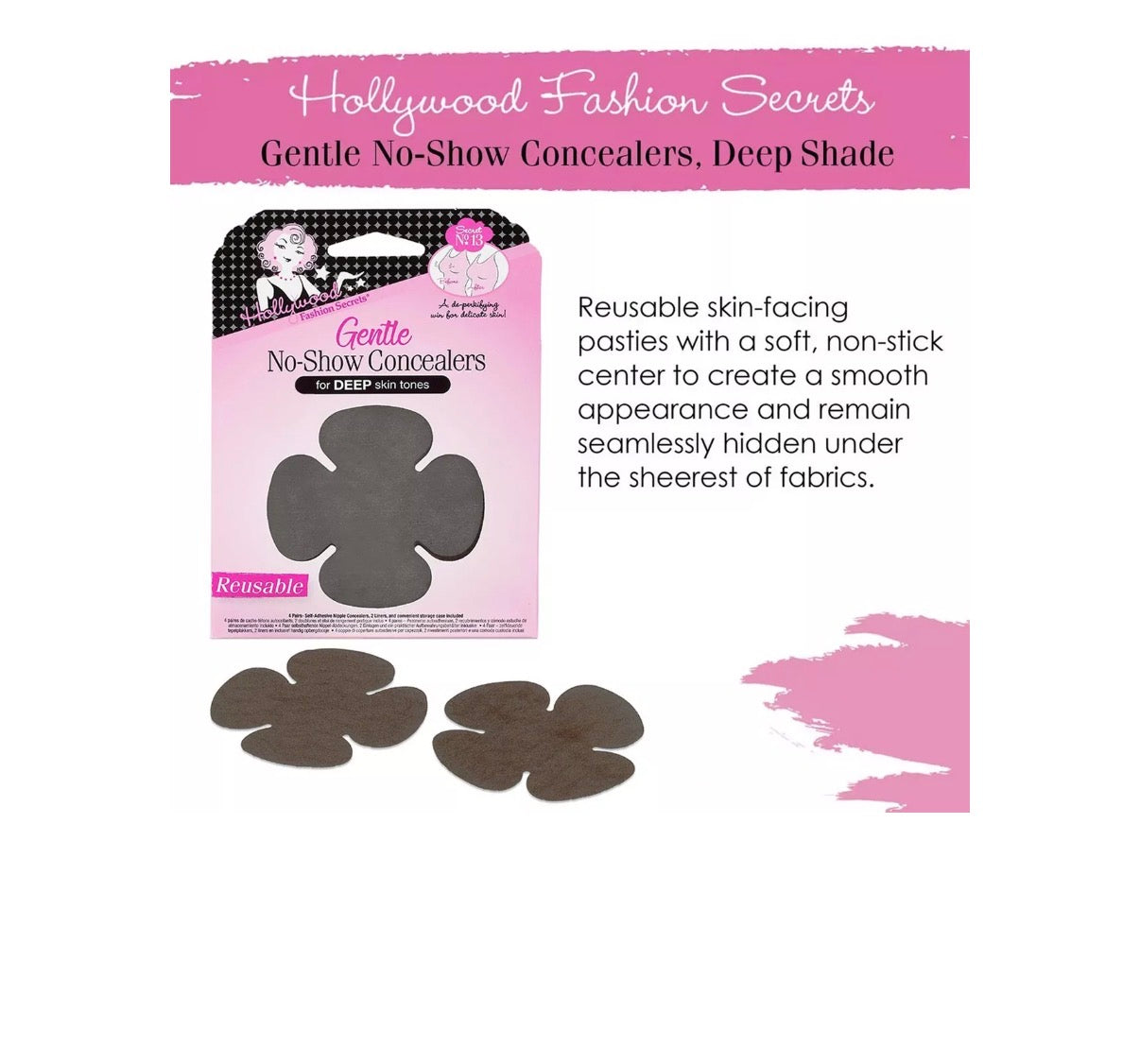 Hollywood Fashion Secrets Gentle No Show Boob Concealers