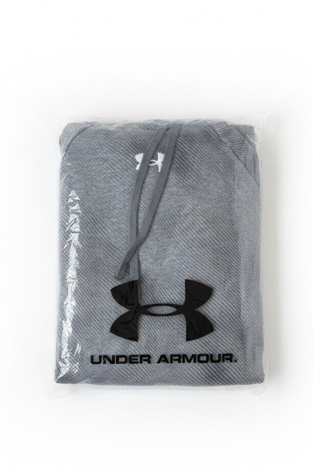 Under Armour Men’s Rival Fleece Printed Hoodie in Castle Rock Gray Size Small new in bag
