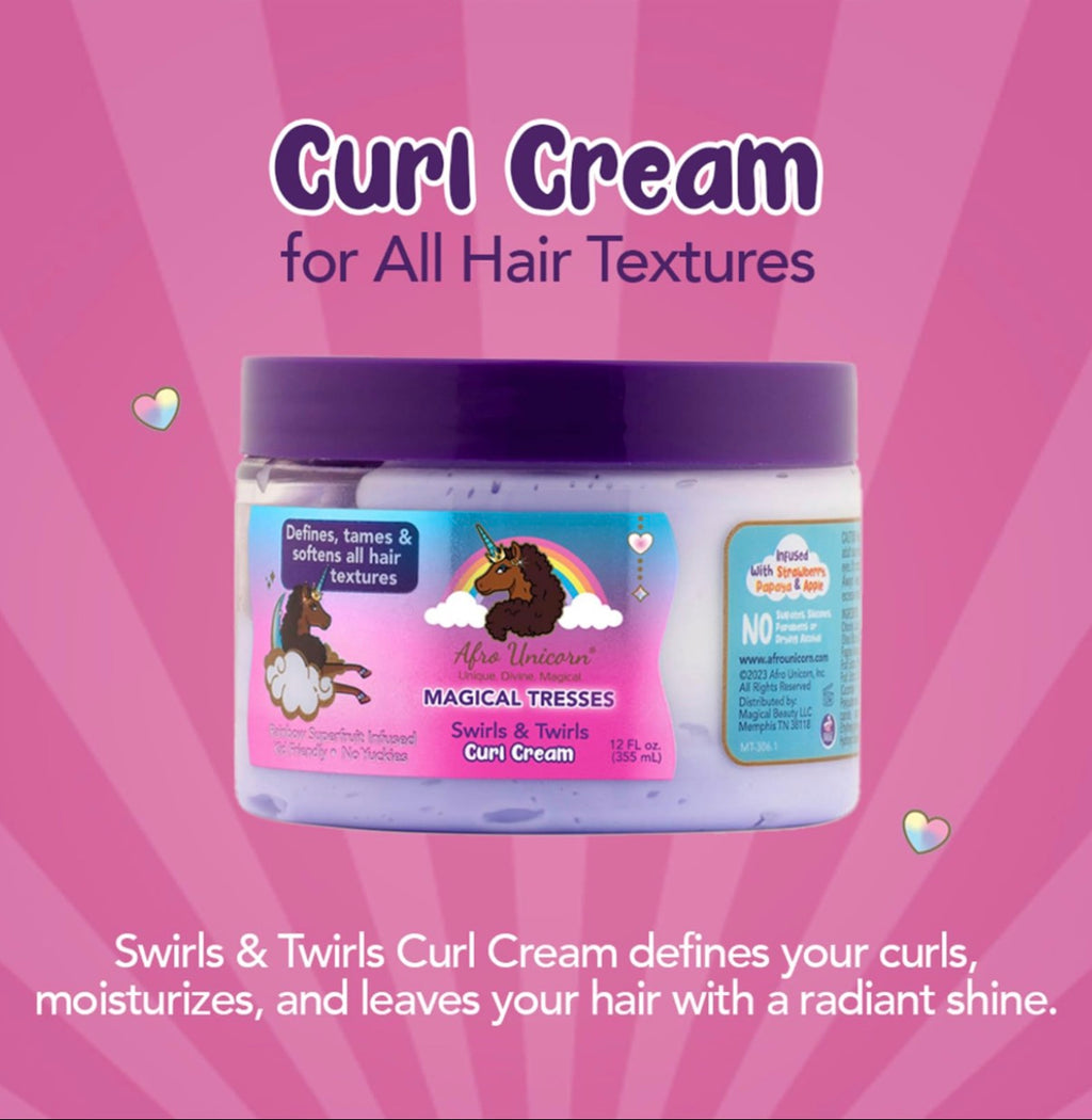 Afro Unicorn Magical Tresses Swirls & Twirls Curl Cream for Kids