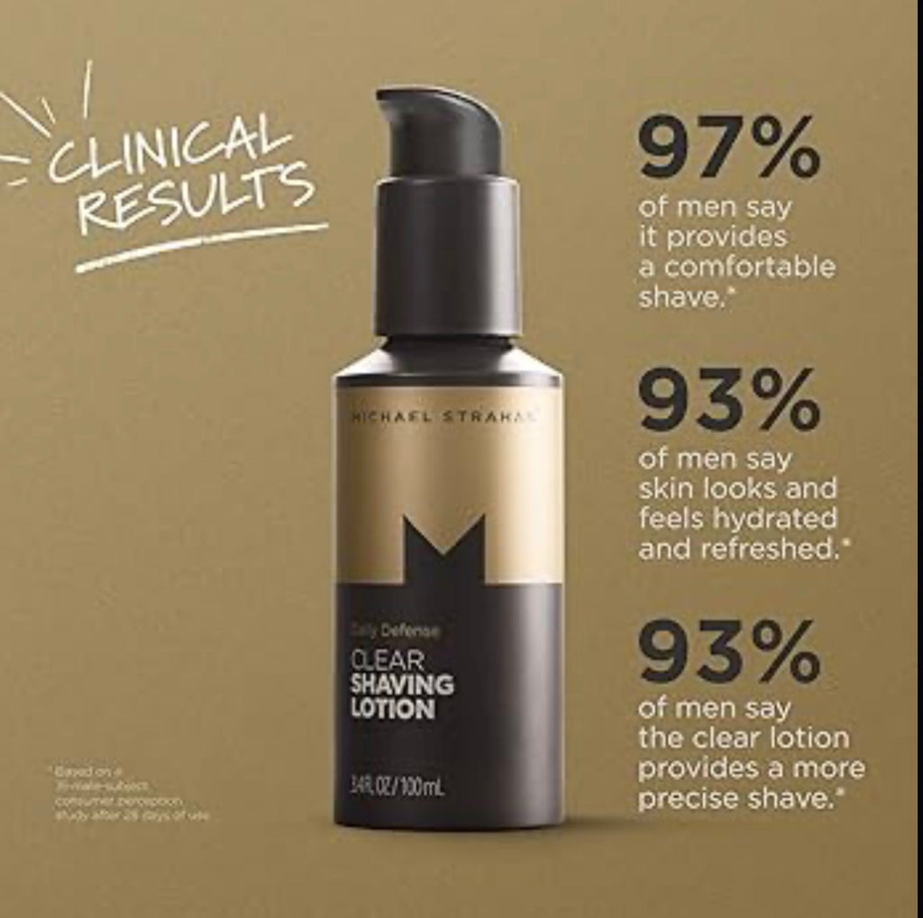 Michael Strahan Daily Defense Clear Shaving Lotion for Men 3.4oz