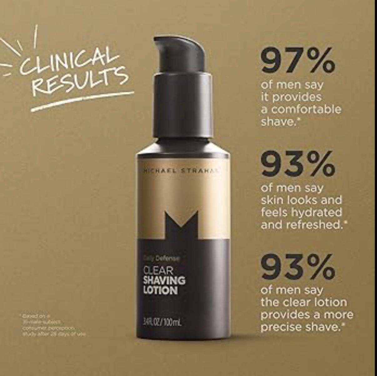 Michael Strahan Daily Defense Clear Shaving Lotion for Men 3.4oz