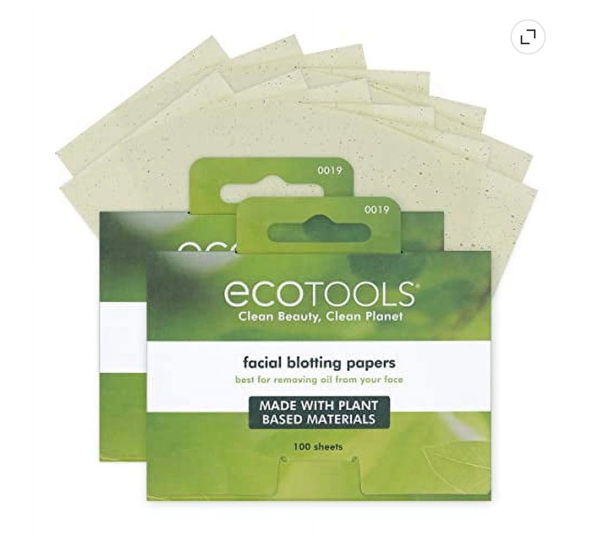 Ecotools Natural Oil Absorbing Facial Blotting Papers 2 pack 200 each