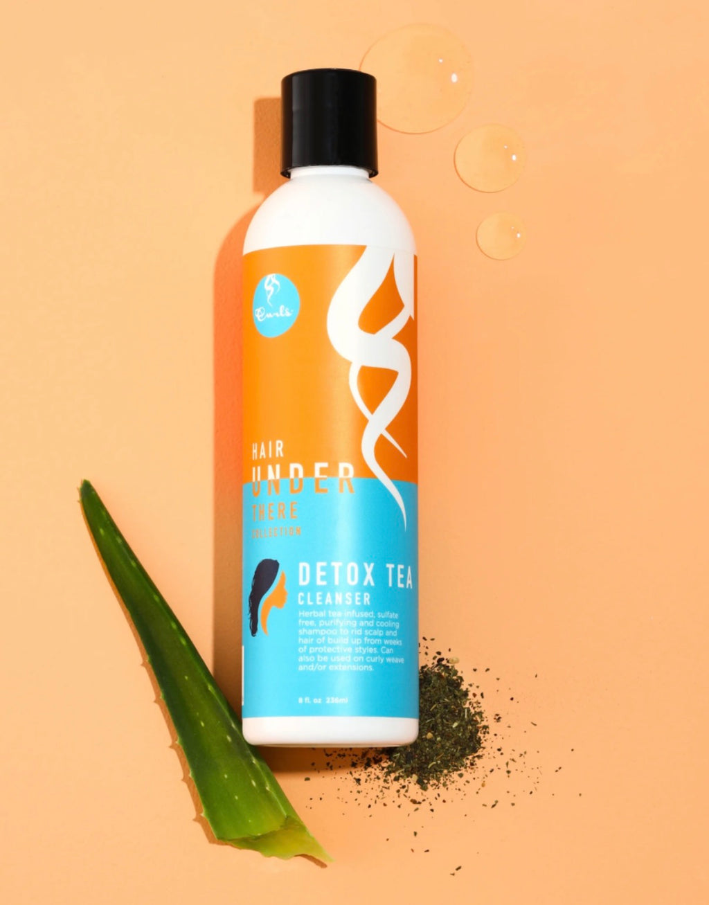 Curls Hair Under There Detox Tea Hair Cleanser Purifying Cooling Shampoo 8oz