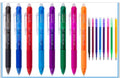8 Pack Erasable Retractable Gel Ink Pens with Refills 0.7mm
