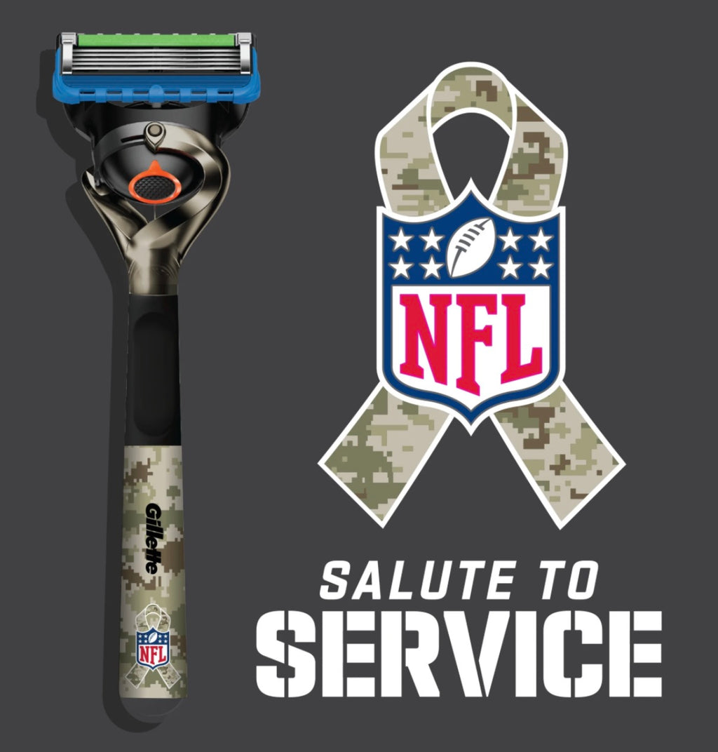 Gillette Fusion 5 Proglide Razor Salute To Service Camo Design with 6 Refill Cartidges