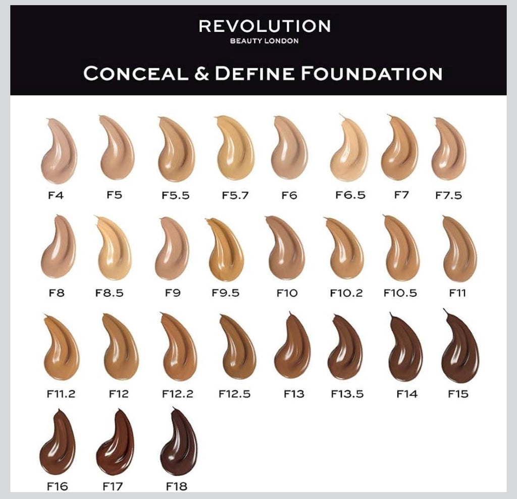 Makeup Revolution Conceal & Define Full Coverage Foundation Pick your shade New