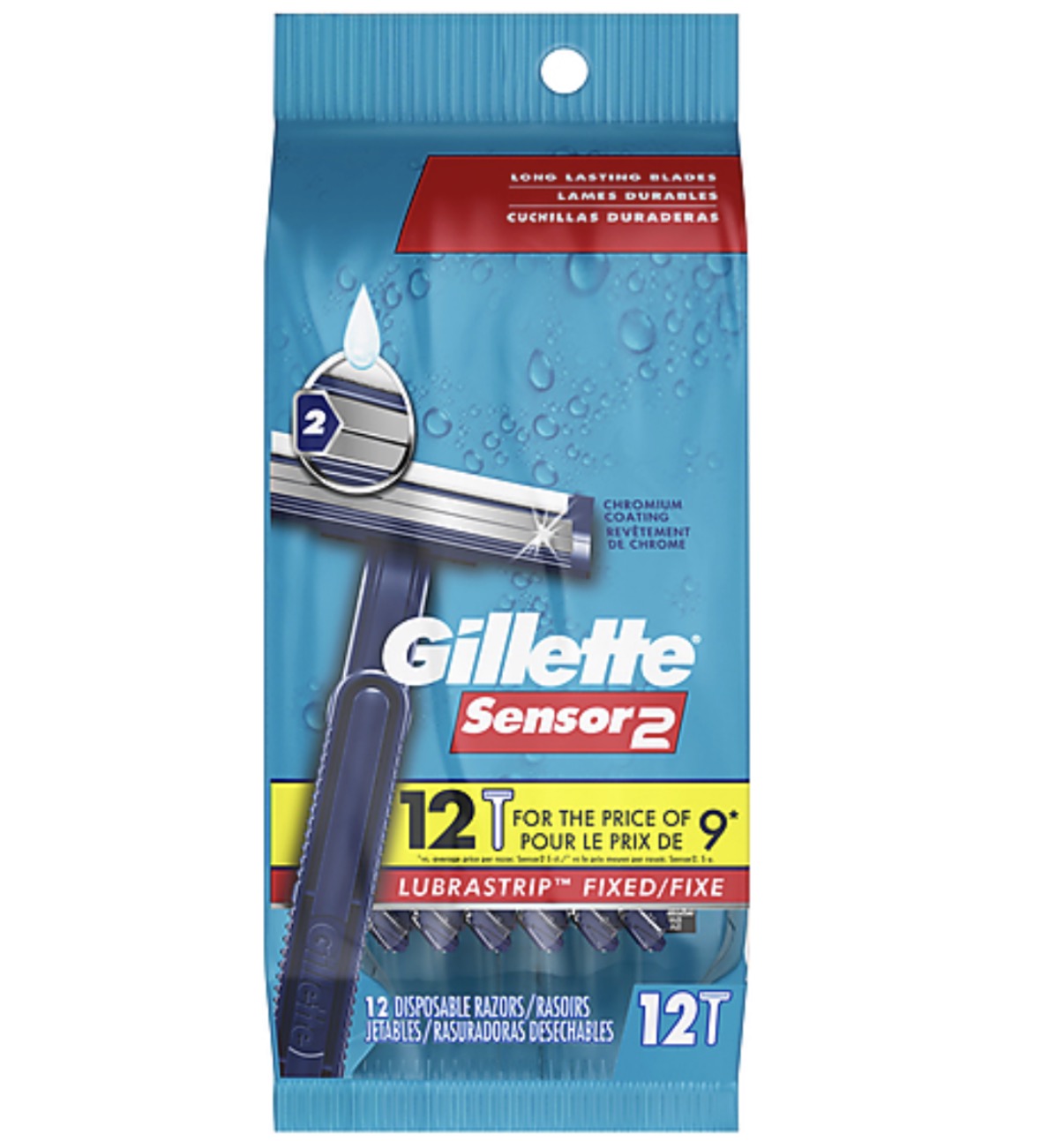 Gillette Sensor 2 Libra Strip 12 Pack Disposable Razors