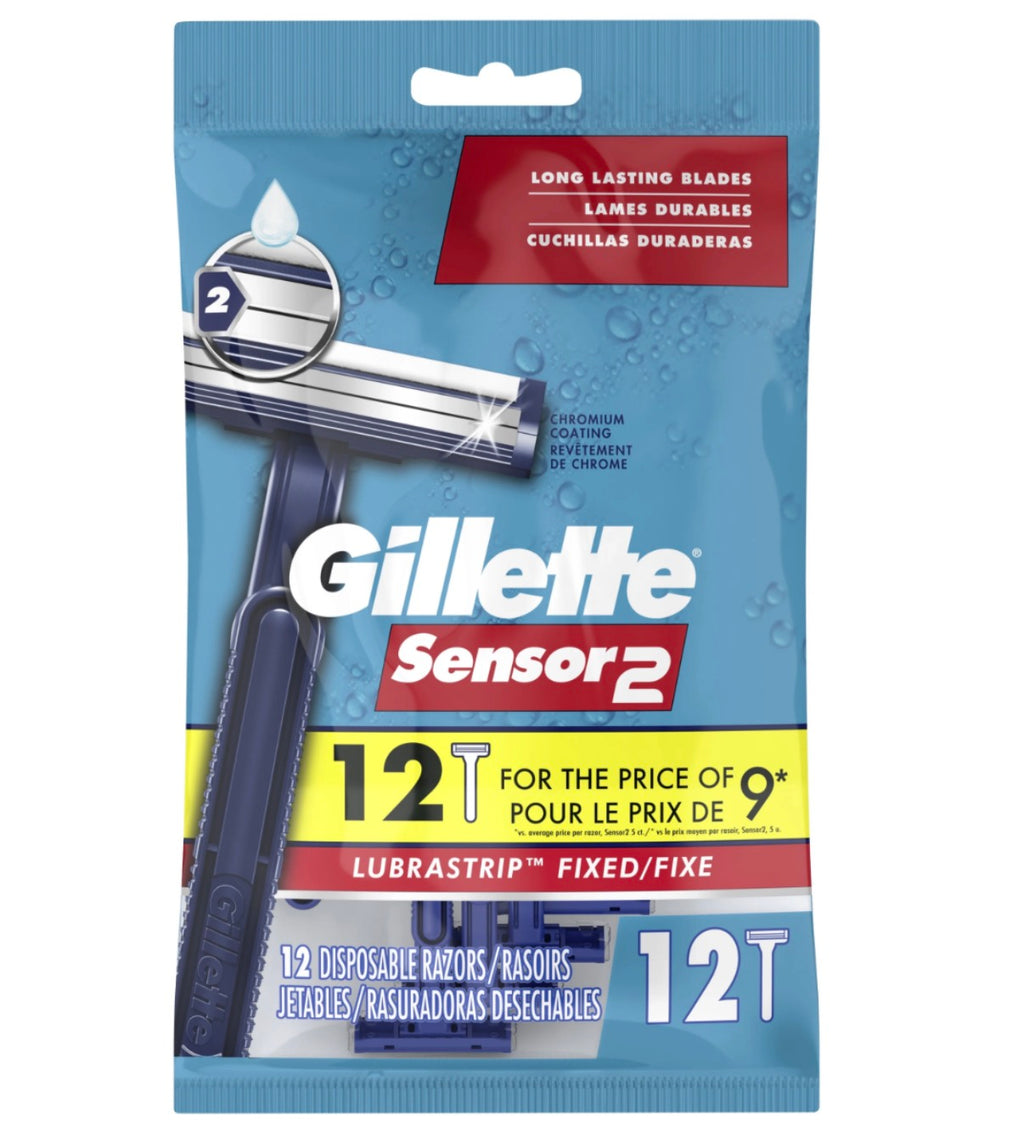 Gillette Sensor 2 Libra Strip 12 Pack Disposable Razors