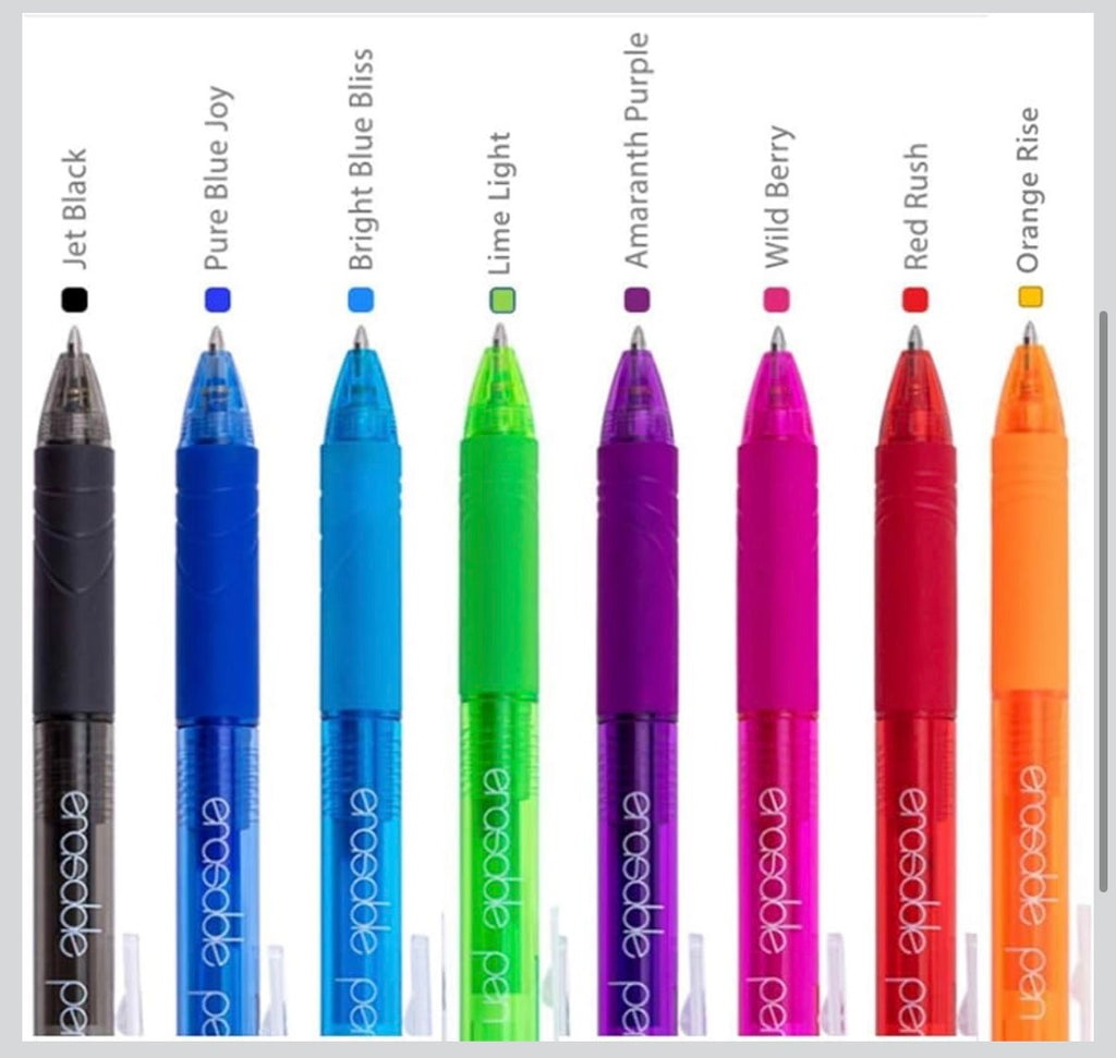 8 Pack Erasable Retractable Gel Ink Pens with Refills 0.7mm