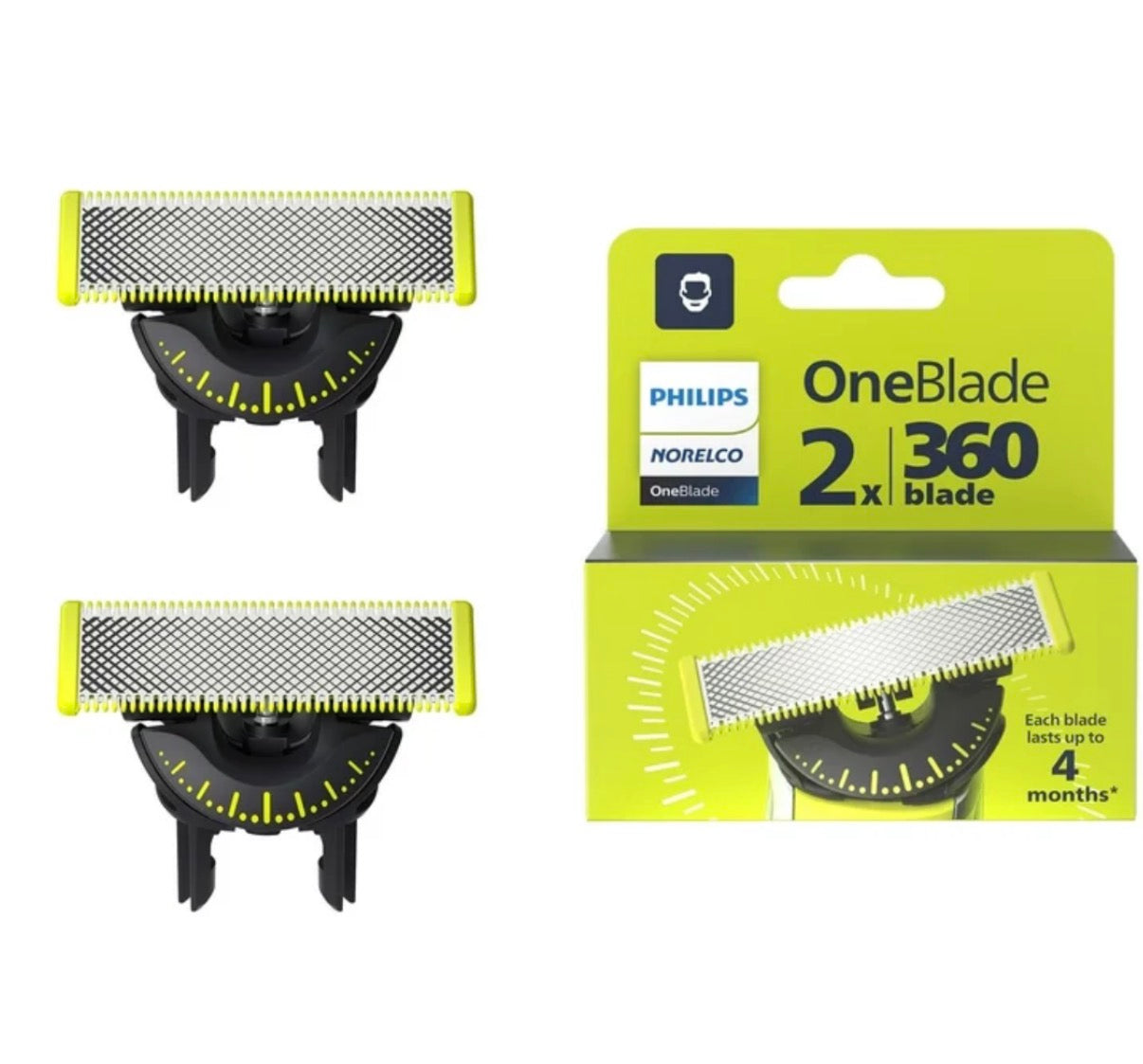 Philips Norelco One Blade 360 2 Pack Razor Blade Refill Cartridges