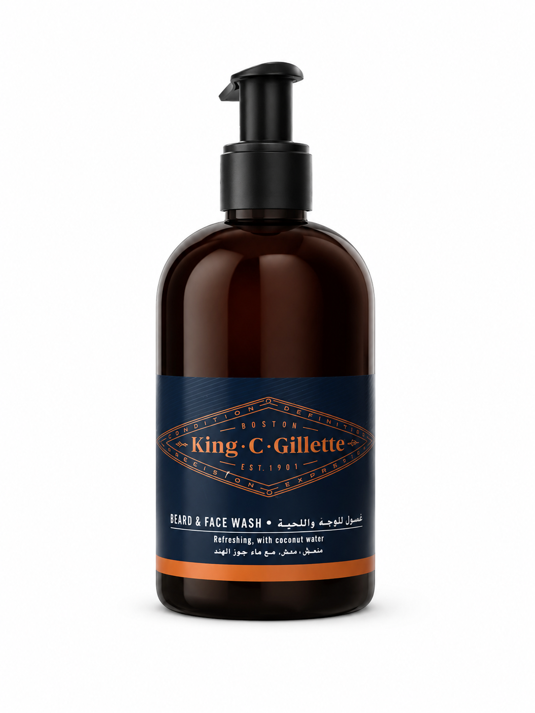 King C Gillette Beard and Face Wash for Men With Coconut Water 350Ml
