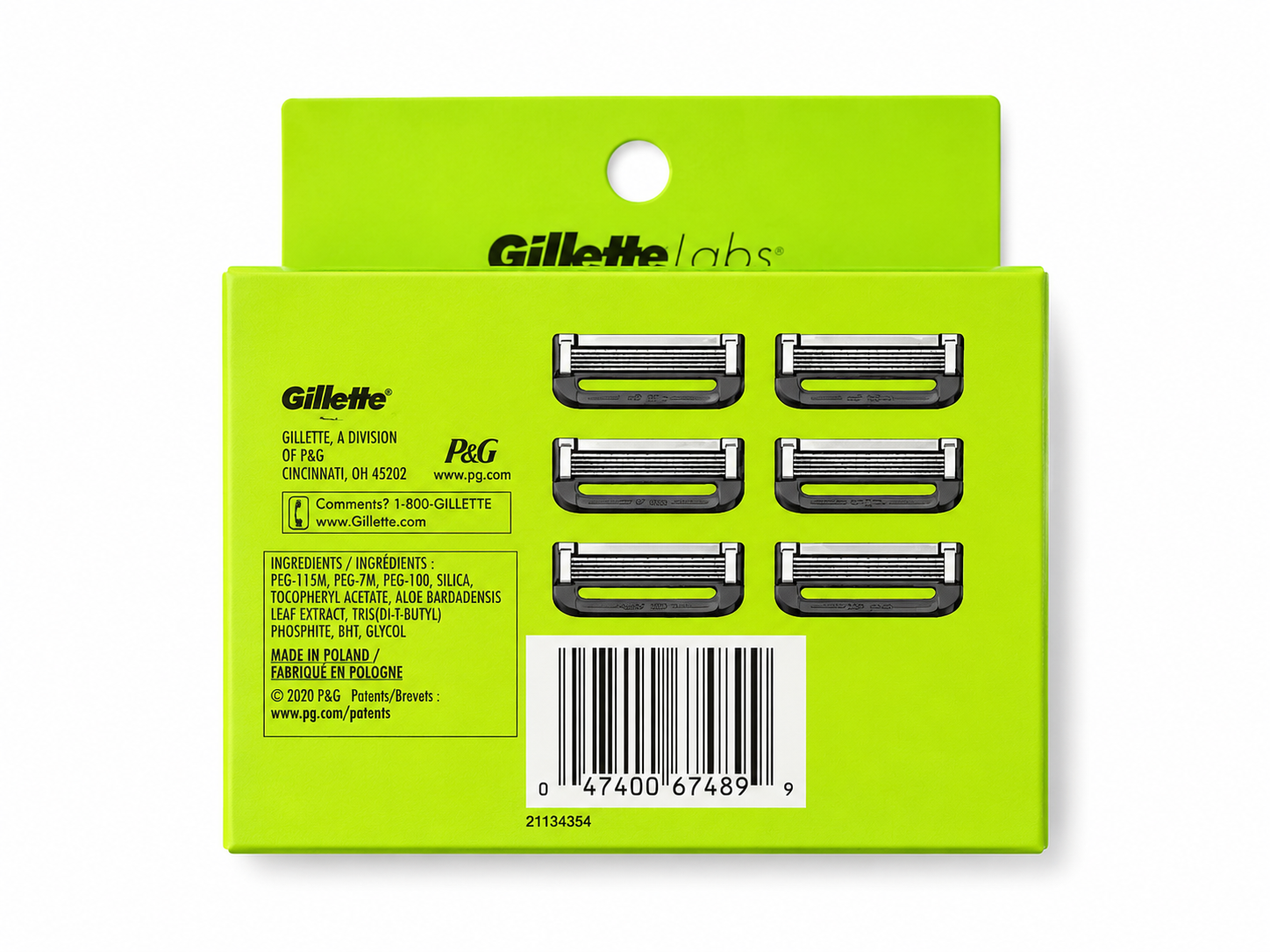 Gillette Labs 6 Razor Cartridges Refills