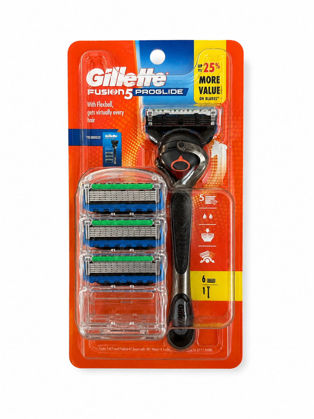 Gillette Fusion 5 Proglide Razor with 6 Refill Cartidges